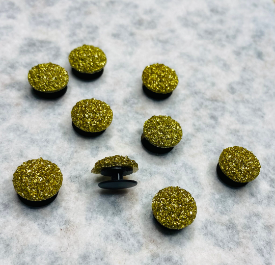 Clog charms Luxury Bling glitter Cluster Faux Druzy Gold, Silver, Bronze, Pink, Crystal AB, Brass, Blue, Purple Croc Accessories Buttons