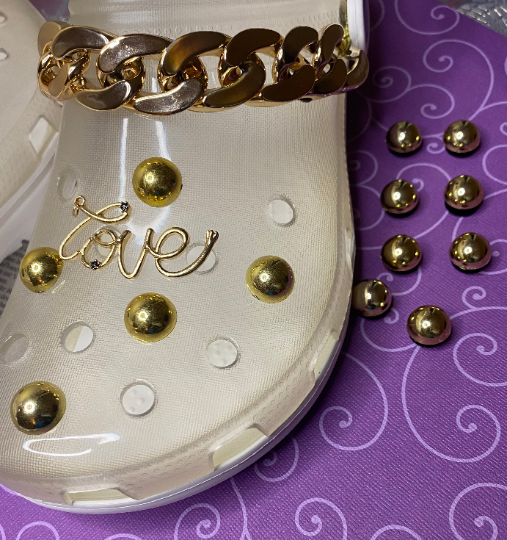 Clog Charms Bling 3D Acrylic half pearl shaped stones assorted colors Shoe Accessories Buttons