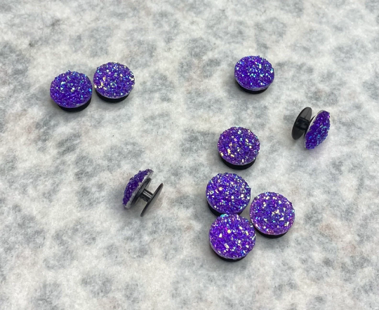 Clog charms Luxury Bling glitter Cluster Faux Druzy Gold, Silver, Bronze, Pink, Crystal AB, Brass, Blue, Purple Croc Accessories Buttons